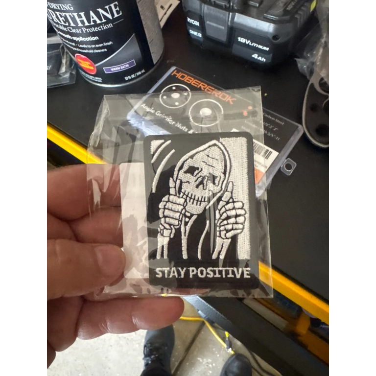 Stay Positive Skull Patch photo review
