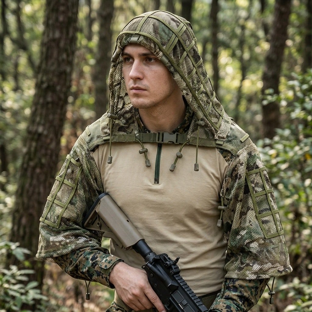 Ghillie mesh viper hood