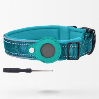 Tactical dog collar with airtag holder