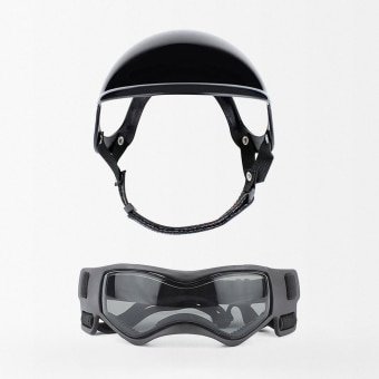 Tactical dog helmet and goggles